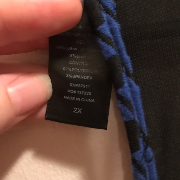 Blue houndstooth print with mesh - Picture 3 of 3